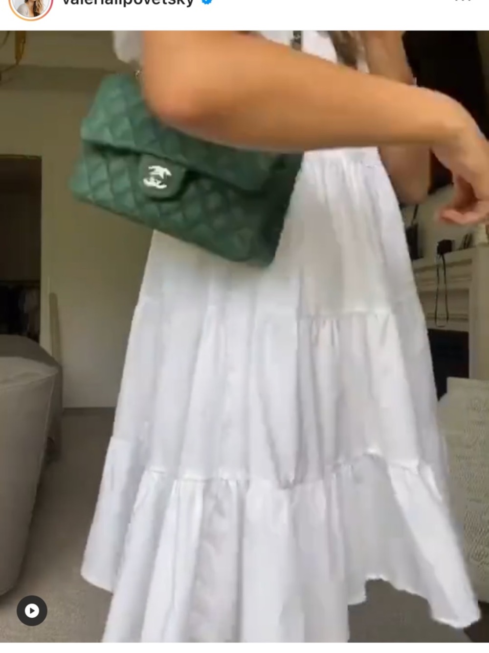 CHANEL Green lambskin Quilted Classic Flap Crossbody with Silver Hardware 23 cm - Picture 11 of 11